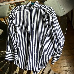 Egyptian cotton purple butcher stripe dress shirt